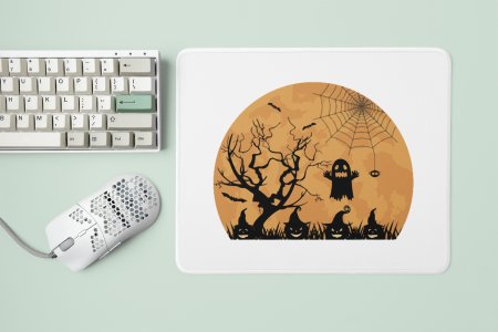 Halloween Illustration -Scary Semi Circle-Halloween Theme Mousepads