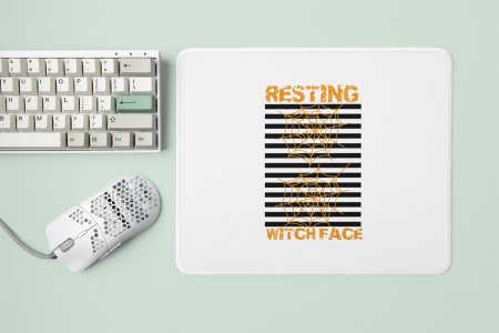 Resting Witch Face-Spider web-Halloween Theme Mousepads