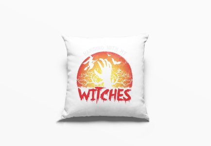 Witches Red Text-Halloween Theme Pillow Covers (Pack Of 2)