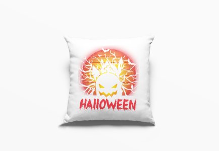Halloween Red Text-White Ghost -Halloween Theme Pillow Covers (Pack Of 2)