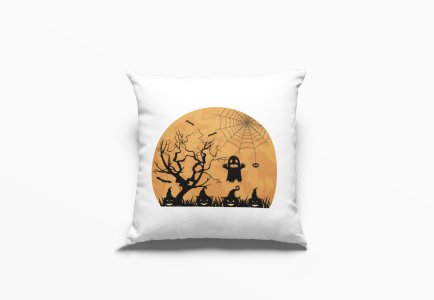 Halloween Illustration -Scary Semi Circle-Halloween Theme Pillow Covers (Pack Of 2)