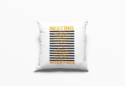 Resting Witch Face-Spider web-Halloween Theme Pillow Covers (Pack Of 2)