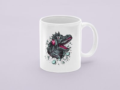 Dragon With Headphone-Printed Coffee Mugs