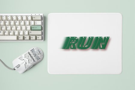Run Text In Green - Designable Printed Mousepads(20cm x 18cm)
