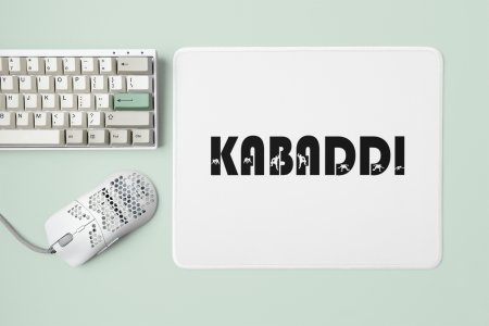 Kabaddi Text In Black - Designable Printed Mousepads(20cm x 18cm)