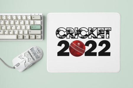 Cricket 2022 Text In Black - Designable Printed Mousepads(20cm x 18cm)