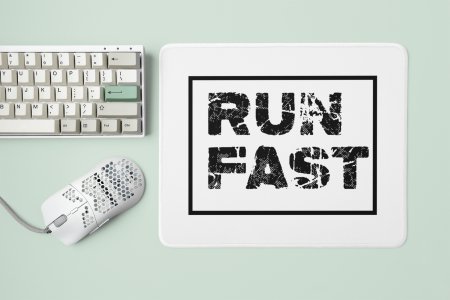 Run Fast Text In Black - Designable Printed Mousepads(20cm x 18cm)