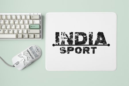 INDIA Sports Text In Black - Designable Printed Mousepads(20cm x 18cm)