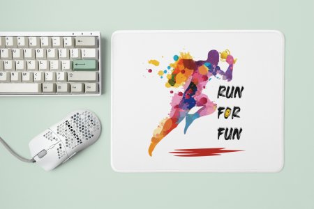 Run For Fun Text in Black - Designable Printed Mousepads(20cm x 18cm)