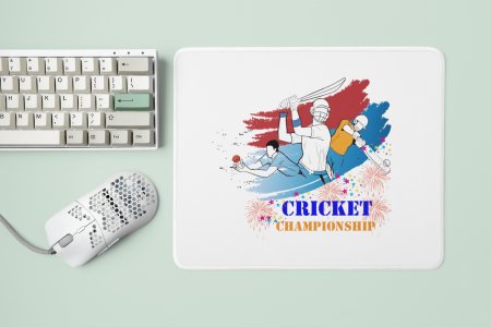 Cricket Championship Text In Blue And Yellow - Designable Printed Mousepads(20cm x 18cm)