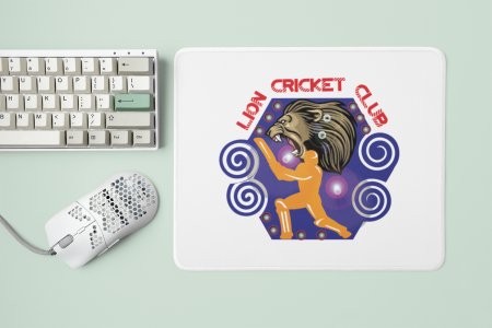 Lion Cricket Club Text In Red - Designable Printed Mousepads(20cm x 18cm)