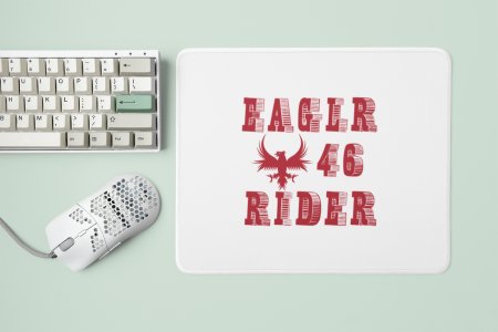 Eaglr 46 Rider Text In Red - Designable Printed Mousepads(20cm x 18cm)