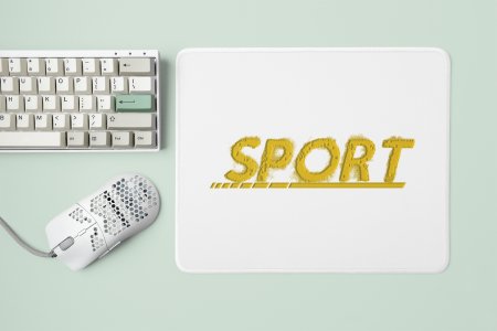 Sport Text In Yellow - Designable Printed Mousepads(20cm x 18cm)