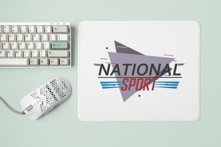 National Sport Text In Black &Red - Designable Printed Mousepads(20cm x 18cm)
