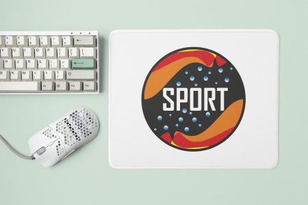 Sport Text In White - Designable Printed Mousepads(20cm x 18cm)