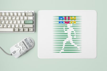 Run Text In Colourfull - Designable Printed Mousepads(20cm x 18cm)