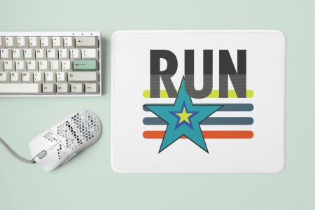 Run Text In Black - Designable Printed Mousepads(20cm x 18cm)