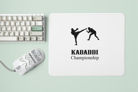 Kabaddi Championship Text With Kabaddi Player - Designable Printed Mousepads(20cm x 18cm)