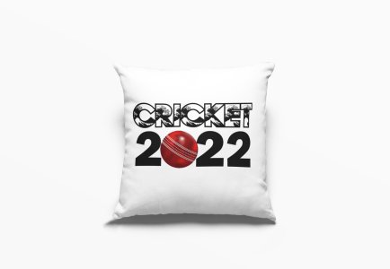 Cricket 2022 Text In Black -Printed Pillow Covers (Pack Of 2)