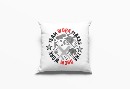 Team Work Makes -Printed Pillow Covers (Pack Of 2)