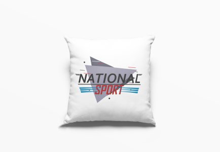 National Sport Text In Black &Red -Printed Pillow Covers (Pack Of 2)