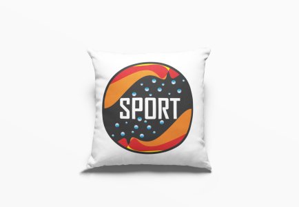 Sport Text In White -Printed Pillow Covers (Pack Of 2)