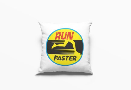 Run Faster Text -Printed Pillow Covers (Pack Of 2)