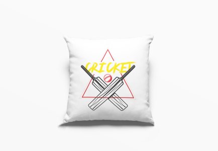 Cricket Text In Yellow -Printed Pillow Covers (Pack Of 2)
