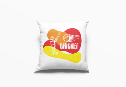 Cricket Text With Player -Printed Pillow Covers (Pack Of 2)