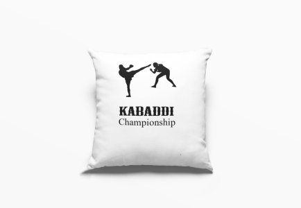 Kabaddi Championship Text With Kabaddi Player -Printed Pillow Covers (Pack Of 2)