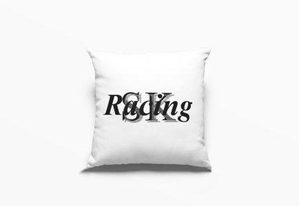 SK Racing Text in Black -Printed Pillow Covers (Pack Of 2)