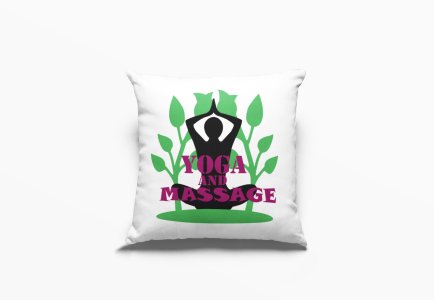 Yoga And Massage (Text)-Printed Pillow Covers(Pack Of 2)
