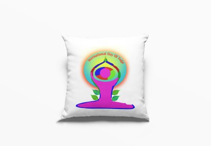 International Day of Yoga Text -Printed Pillow Covers(Pack Of 2)