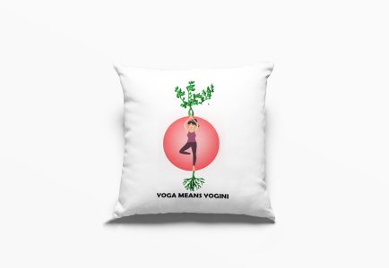 Yoga Mean Yogini Text In Black-Printed Pillow Covers(Pack Of 2)
