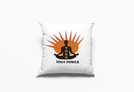 Yoga Power Text In Black -Printed Pillow Covers(Pack Of 2)