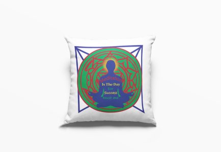 Meditation Is The Day For Success Text -Printed Pillow Covers(Pack Of 2)