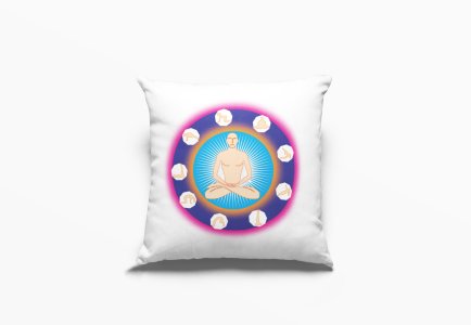 A Man Is Sitting Without Clothes, Surrounded By Many Peoples -Printed Pillow Covers(Pack Of 2)