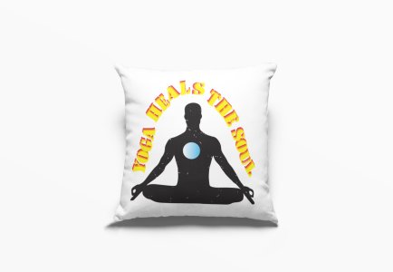 Yoga Heals The Soul Text -Printed Pillow Covers(Pack Of 2)