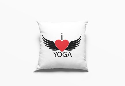 I love yoga with wings -Printed Pillow Covers(Pack Of 2)
