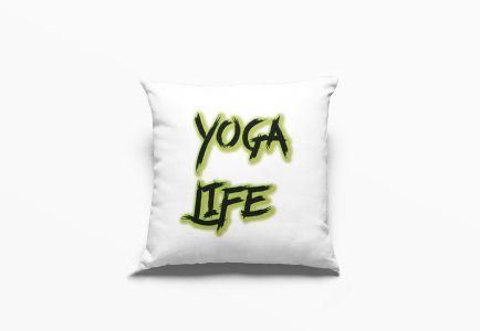 Yoga Life Text -Printed Pillow Covers(Pack Of 2)