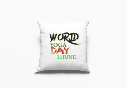 World Yoga Day 21 June -Printed Pillow Covers(Pack Of 2)
