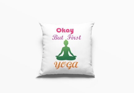 But First Yoga Text -Printed Pillow Covers(Pack Of 2)