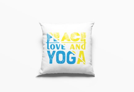Peace Love And Yoga Text -Printed Pillow Covers(Pack Of 2)