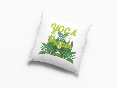 Yoga is Art of Proper Action-Printed Pillow Covers(Pack Of 2)