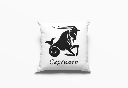 CapricornText With symbol- Printed Pillow Covers(Pack Of 2)