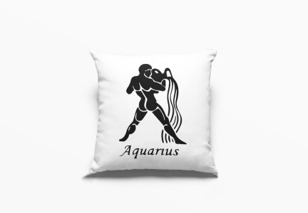 AquariusText With symbol - Printed Pillow Covers(Pack Of 2)