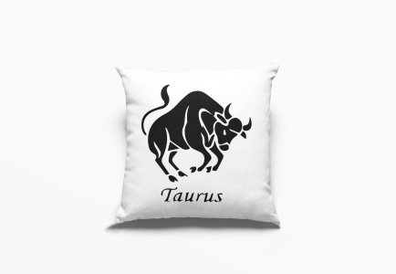 Taurus Text With symbol - Printed Pillow Covers(Pack Of 2)