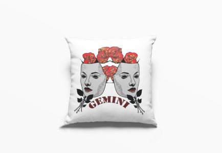 Gemini, roses on heads - Printed Pillow Covers(Pack Of 2)