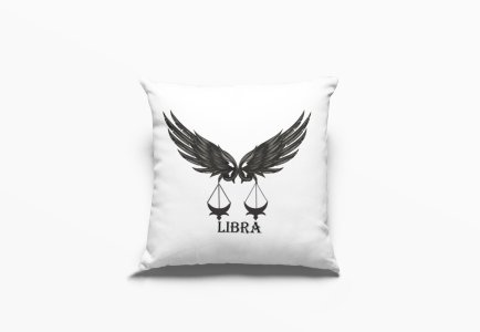 Libra symbol (Text below) - Printed Pillow Covers(Pack Of 2)