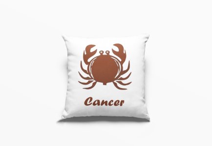 Cancer (BG Brown)- Printed Pillow Covers(Pack Of 2)
